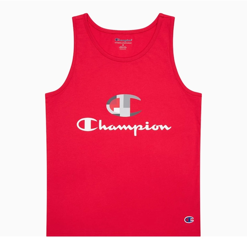 NWT-Boys Champion® Logo Tank Top-Color Scarlet.